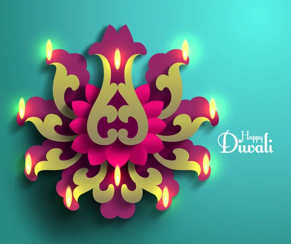 Vector diwali diya (olielamp). — Stockvector