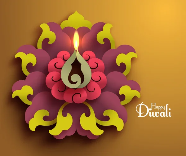 Vetor Diwali Diya (Lâmpada de óleo ). — Vetor de Stock