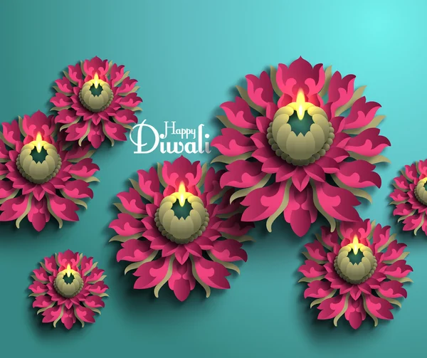 Vector Diwali Diya (lámpara de aceite ). — Archivo Imágenes Vectoriales