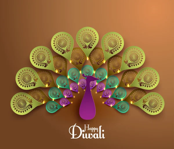 Vector Diwali Peacock — Stock Vector
