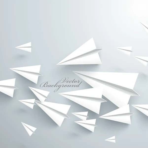 Абстрактные 3D-бумажные самолеты — стоковый вектор