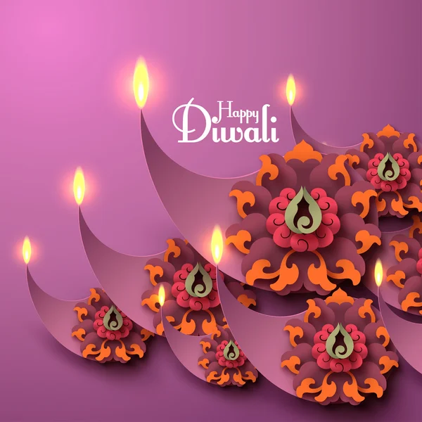 Vettore Diwali Diya (Lampada ad olio ). — Vettoriale Stock