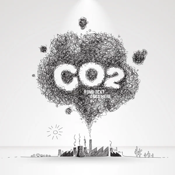 Illustration vectorielle de la pollution atmosphérique . Illustration De Stock