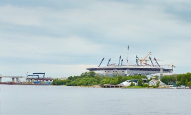 Russia, St. Petersburg, 19.06.2015: Construction New Zenit Stadi