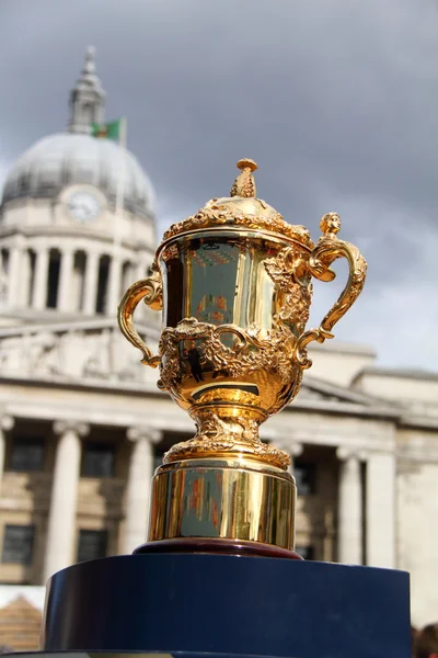 Webb ellis trophäe in nottingham Stockbild