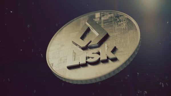 Lsk Lsk Символ Криптовалют Cryptocurrency Coin Illustration — стокове фото