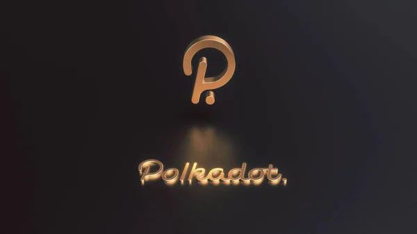 Polkadotcrypto para birimi altın simgesinin 3 boyutlu oluşturulması