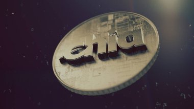 Chia şifreleme sembolü. Şifreli para 3 boyutlu illüstrasyon