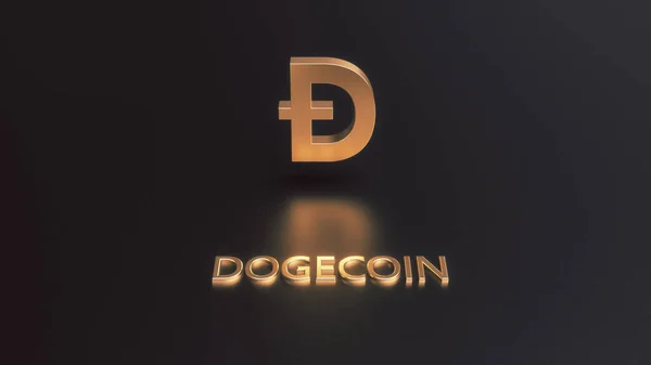 Dogenmünze Digitale Währung Goldenes Symbol Illustration — Stockfoto