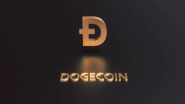 Dul parası. Dijital para birimi altın simgesi 3D illüstrasyon