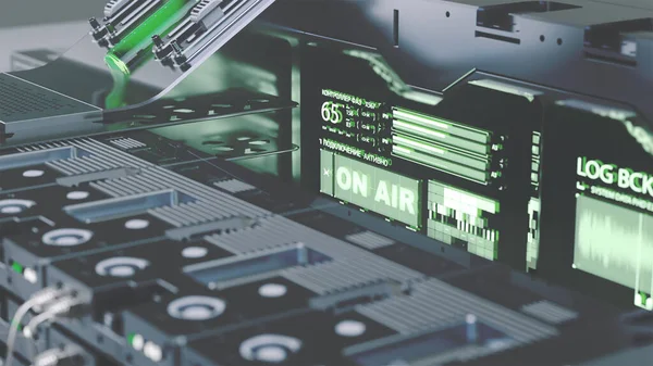 Futuristic tech. On air broadcast equipment. Hard surface 3d illustration