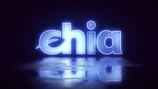 Chia Coin Cryptocurrency Glowing Neon Sign Illustration — Stock Photo, Image