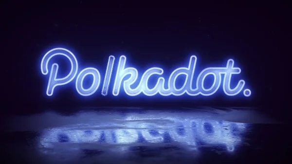 Polkadot Cryptocurrency Glowing Neon Sign Illustration — Stock Photo, Image