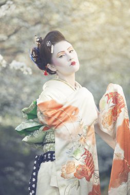geisha posing clipart