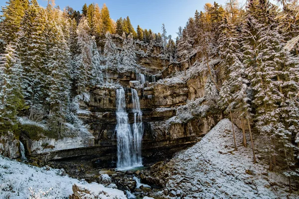 Belle Cascade Vallesinella Madonna Campiglio Automne Parc National Adamello Brenta — Photo