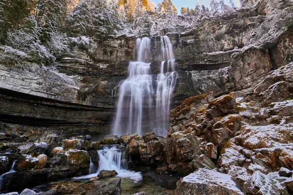 Belle Cascade Vallesinella Madonna Campiglio Automne Parc National Adamello Brenta — Photo