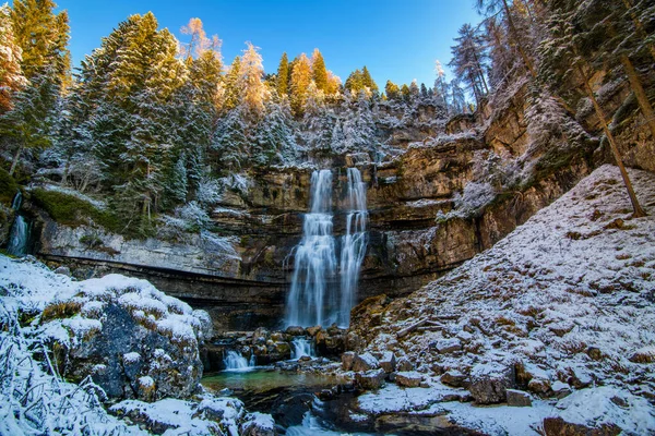 Belle Cascade Vallesinella Madonna Campiglio Automne Parc National Adamello Brenta — Photo