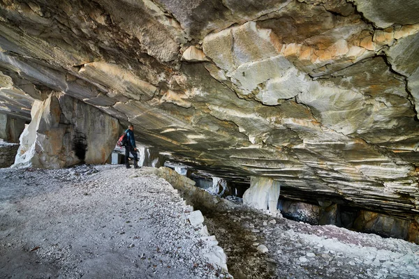 Beautiful Limestone Cave Old Oolitic Stone Quarries Massone Extracted Stone — Stock Photo, Image
