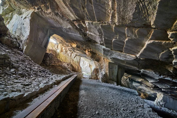 Beautiful Limestone Cave Old Oolitic Stone Quarries Massone Extracted Stone — Stock Photo, Image