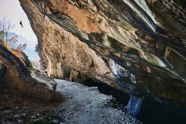 Прекрасна Вапнякова Печера Староолійні Кам Яні Кар Єри Массоне Видобутий — стокове фото
