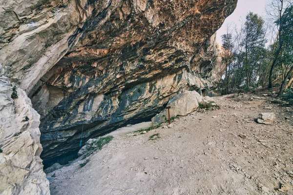 Bela Caverna Pedra Calcária Pedreiras Pedra Olítica Antiga Massone Pedra — Fotografia de Stock