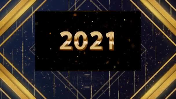 Animation Χρυσό Κείμενο 2021 Καλά Χριστούγεννα Και Ευτυχισμένο Νέο Έτος — Αρχείο Βίντεο