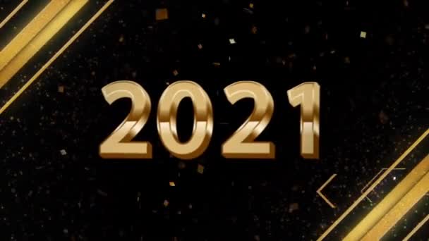 Animation Gyllene Text 2021 God Jul Och Gott Nytt Med — Stockvideo