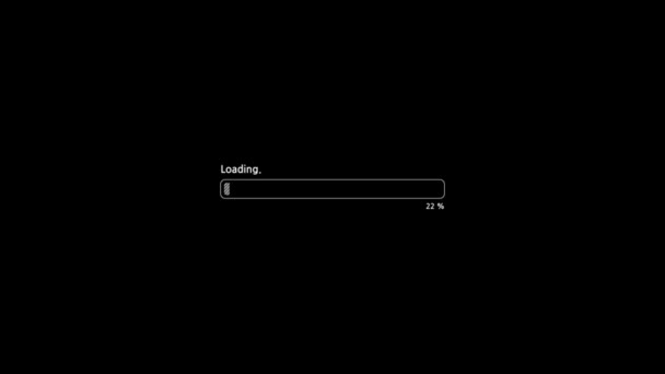 Animation White Loading Bar Black Background — Stock Video