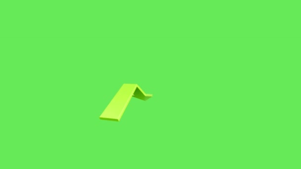 Animation Green Arrow Point Screen Green Background — Stock Video