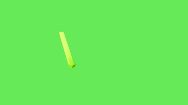 Animación Flecha Verde Punto Pantalla Sobre Fondo Verde — Vídeos de Stock