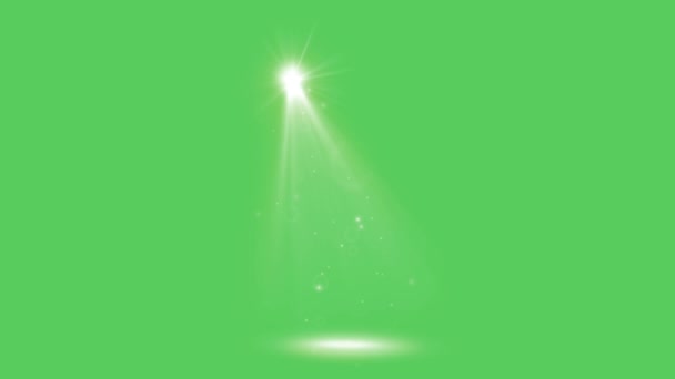 Realistic White Light Beam Green Background — Stock Video