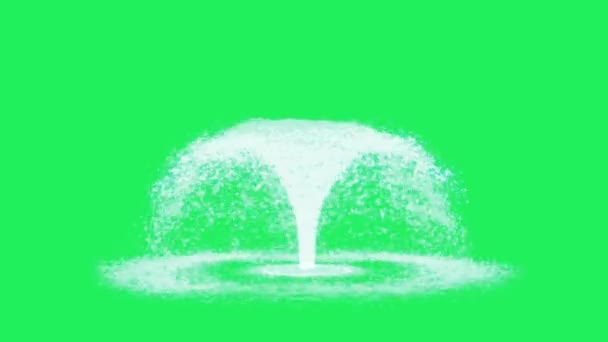 Yeşil Zeminli Fıskiyelerin Gerçekçi Beyaz Suyu — Stok video