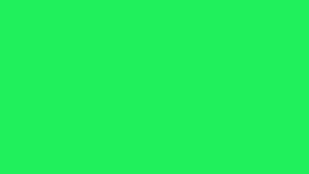緑の背景に落ちる現実的なカラフルなリボン — ストック動画