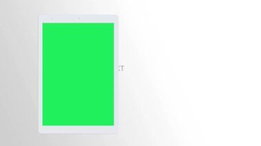 Ekranın sağ tarafında SIMPLE TEXT metni bulunan gerçekçi beyaz tablet.