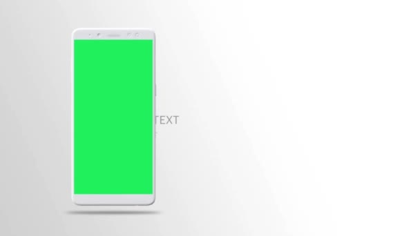 Telefone Inteligente Realista Com Texto Simple Texto Lado Direito Tela — Vídeo de Stock
