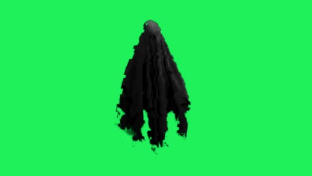 Animation Black Scarecrow Green Background — Stock Video