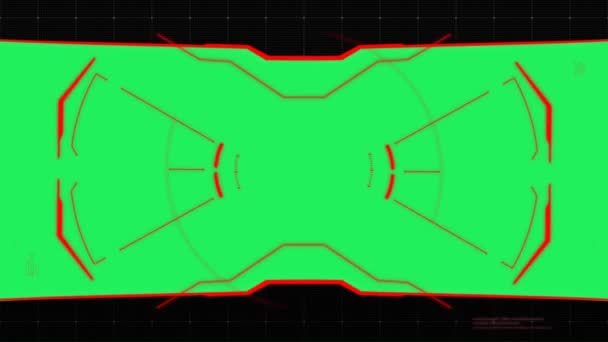 绿色空间扫描目标框架的动画红圈 — 图库视频影像