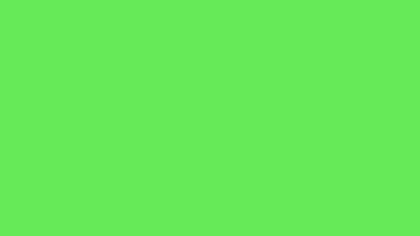 Kleurrijke Linten Vallen Van Boven Naar Beneden Groene Achtergrond — Stockvideo