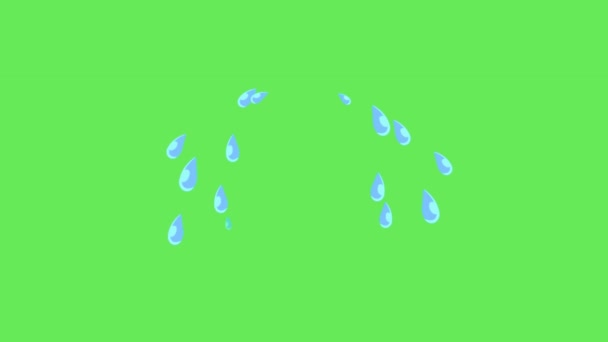Yeşil Arkaplanda Canlandırılmış Gözyaşı Damlası — Stok video