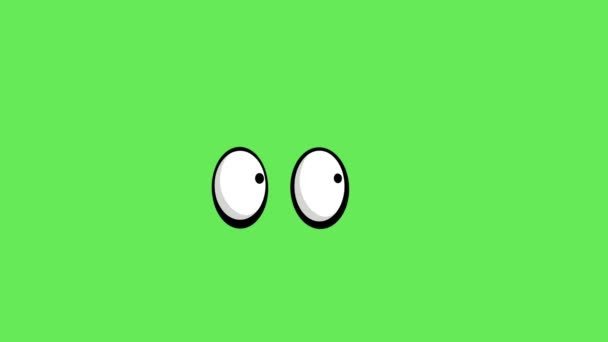 Animation Känslomässiga Ögon Chockad Grön Bakgrund — Stockvideo