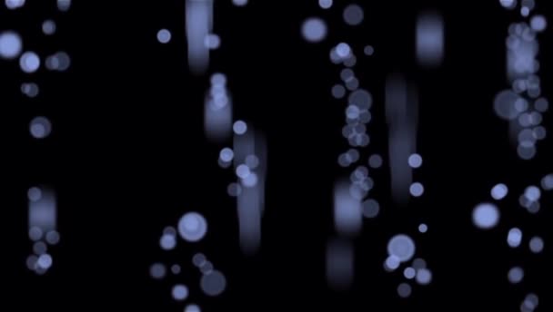 Реалістичне Блакитне Світло Боке Чорному Тлі — стокове відео