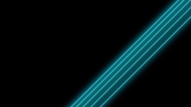 Realistické Modré Laserové Světlo Paprsek Černém Pozadí — Stock video