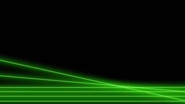 Realistisk Grön Laser Ljusstråle Svart Bakgrund — Stockvideo