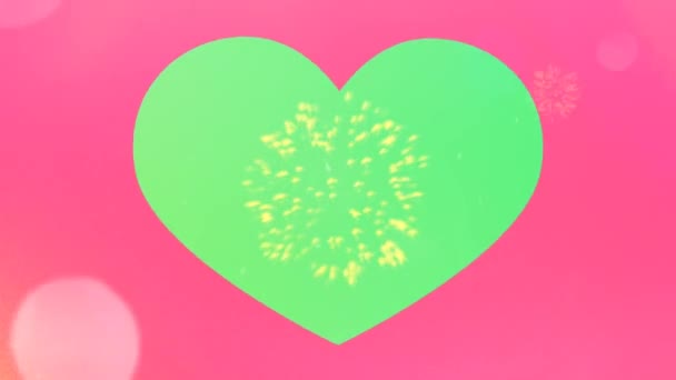 Animace Bílá Srdce Tvar Rám Zeleným Prostorem — Stock video