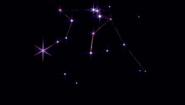 Realistic Aquarius Constellations Zodiac — Stock Video