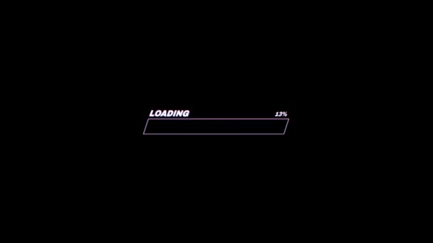 Animation White Loading Bar Black Background — Stock Video