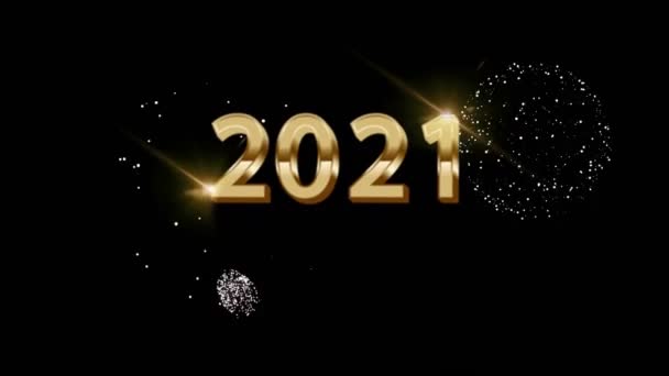 Animation Texte Doré 2021 Merry Christmas Pour Conception Cartes Avec — Video