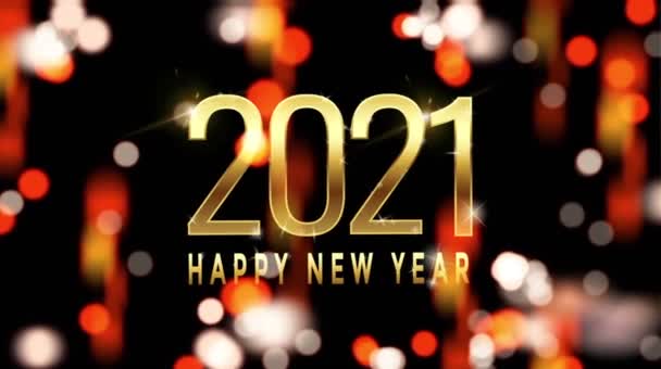 Κίνηση Χρυσό Κείμενο Ευτυχισμένο Νέο Έτος 2021 Για Σχεδιασμό Καρτών — Αρχείο Βίντεο