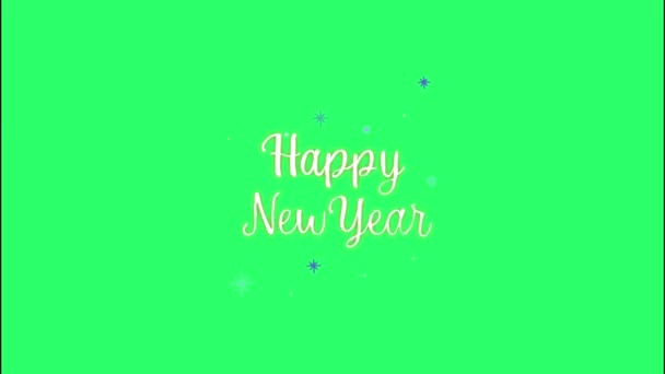 绿色背景卡片设计动画白纸新年快乐 — 图库视频影像
