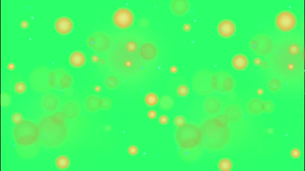 보케가 초록색 위에서 위에서 아래로 떨어지는 애니메이션 오렌지색 — 비디오